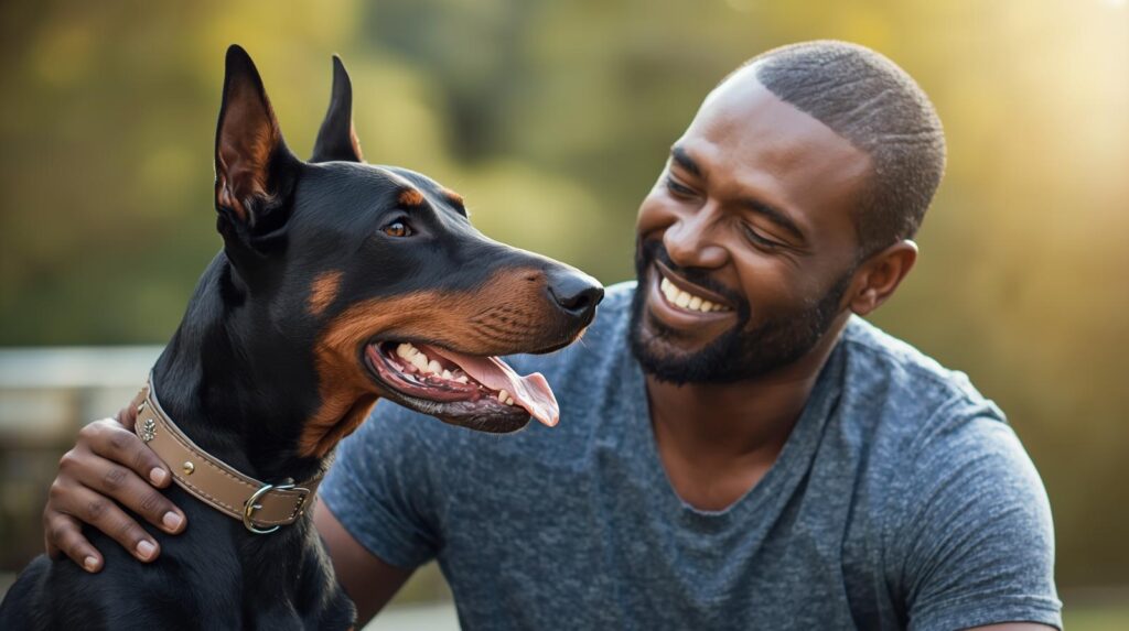 Penny the Doberman With Family Members